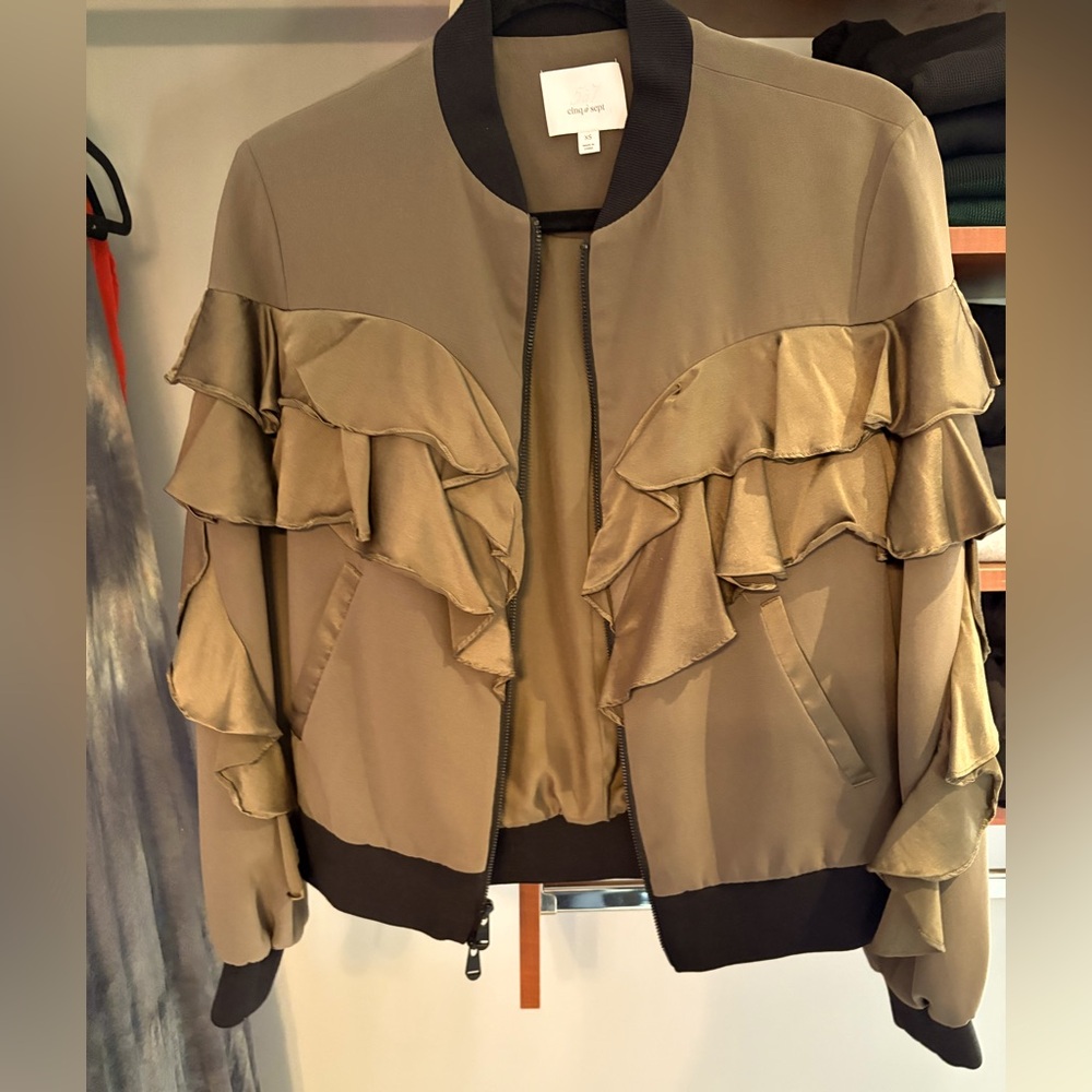 Cinq a sept olive green bomber!